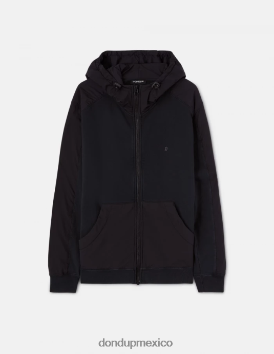 negro DONDUP hombres sudadera con capucha y corte regular vestir D0VXD842