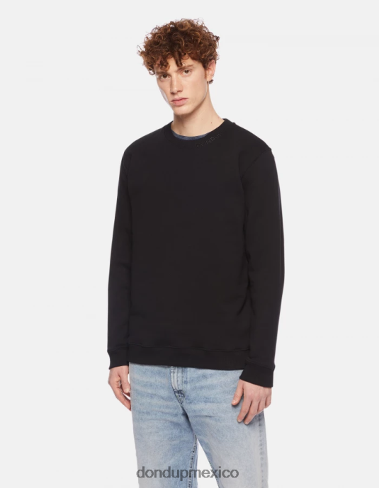 negro DONDUP hombres sudadera regular fit con cuello redondo vestir D0VXD841