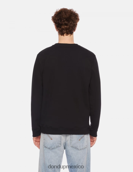 negro DONDUP hombres sudadera regular fit con cuello redondo vestir D0VXD841