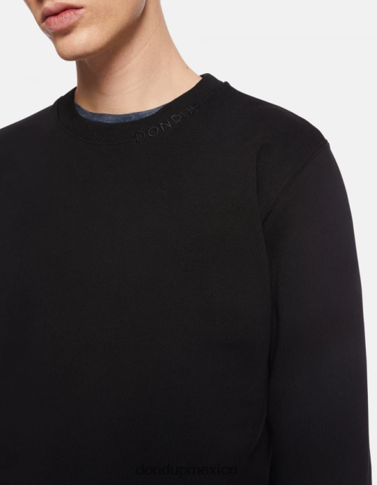 negro DONDUP hombres sudadera regular fit con cuello redondo vestir D0VXD841