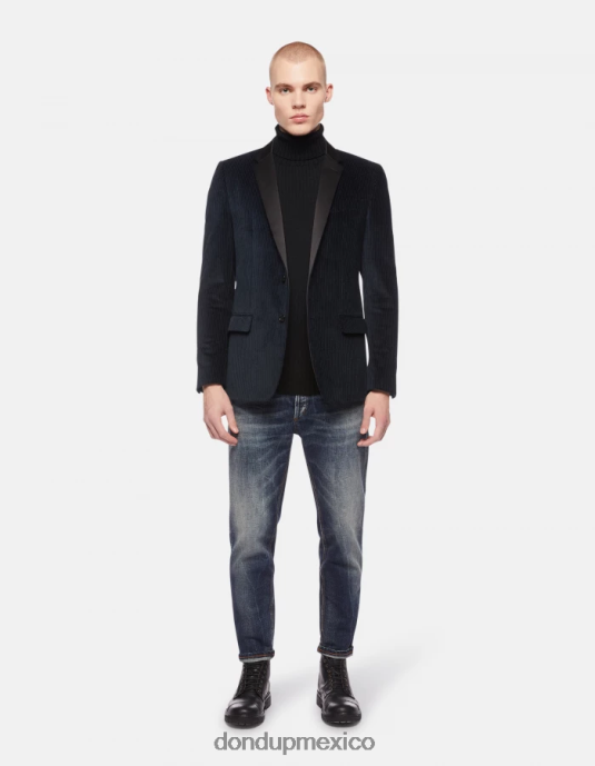 negro DONDUP hombres suéter regular fit de lana con cuello tipo polo vestir D0VXD883