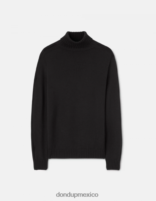 negro DONDUP hombres suéter regular fit de lana con cuello tipo polo vestir D0VXD883
