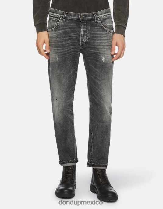 negro DONDUP hombres vaqueros Brighton de denim elástico con corte carrot vestir D0VXD639