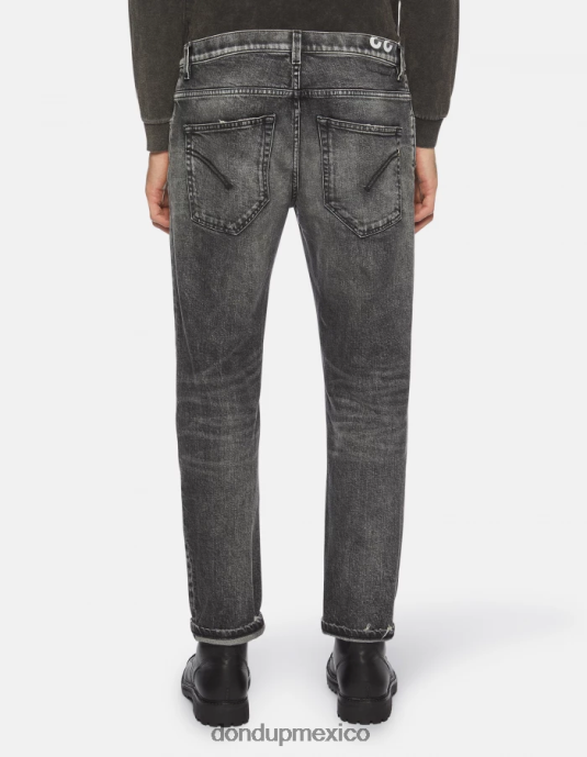 negro DONDUP hombres vaqueros Brighton de denim elástico con corte carrot vestir D0VXD639