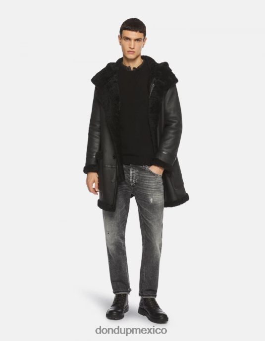 negro DONDUP hombres vaqueros Brighton de denim elástico con corte carrot vestir D0VXD639