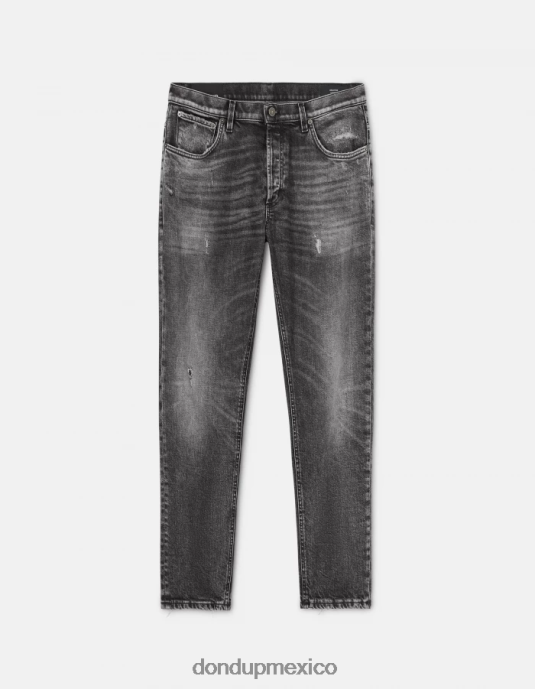 negro DONDUP hombres vaqueros Brighton de denim elástico con corte carrot vestir D0VXD639