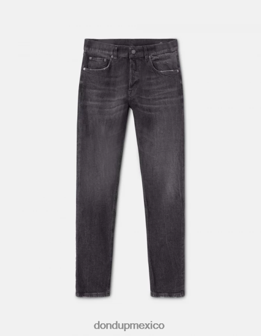 negro DONDUP hombres vaqueros Icon de corte regular en denim elástico vestir D0VXD641