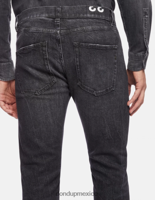 negro DONDUP hombres vaqueros Icon de corte regular en denim elástico vestir D0VXD641
