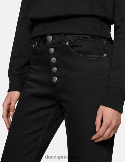 negro DONDUP mujer Vaqueros Koons de denim elástico con corte holgado vestir D0VXD36