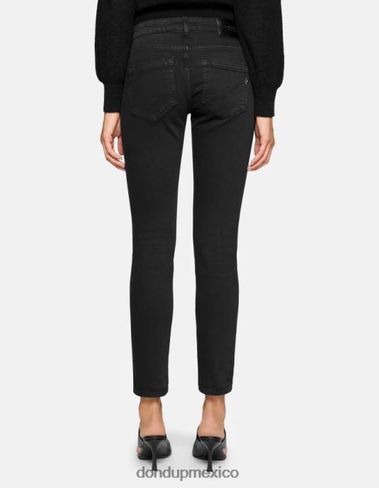 negro DONDUP mujer Vaqueros Monroe ajustados en denim elástico Bull vestir D0VXD23