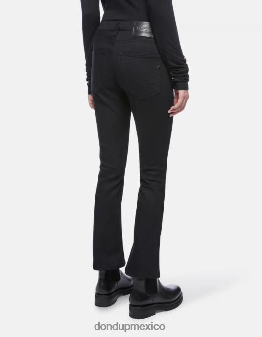 negro DONDUP mujer Vaqueros bootcut súper ajustados Mandy en denim elástico vestir D0VXD79