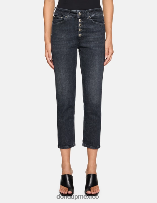 negro DONDUP mujer Vaqueros koons holgados de denim elástico vestir D0VXD102