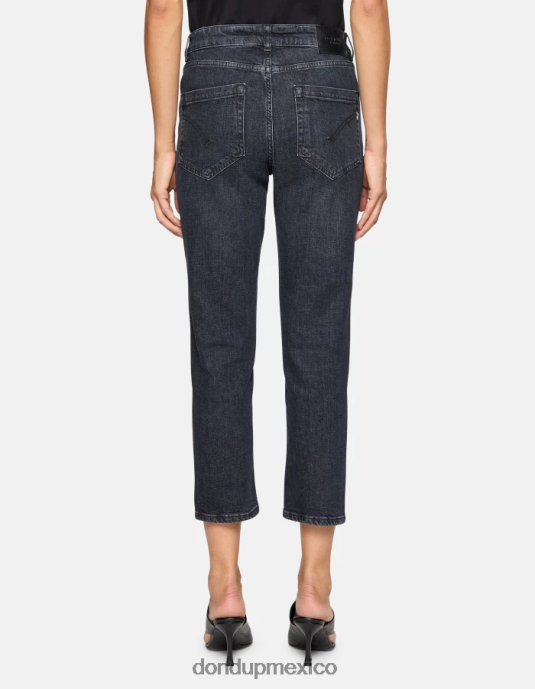 negro DONDUP mujer Vaqueros koons holgados de denim elástico vestir D0VXD102
