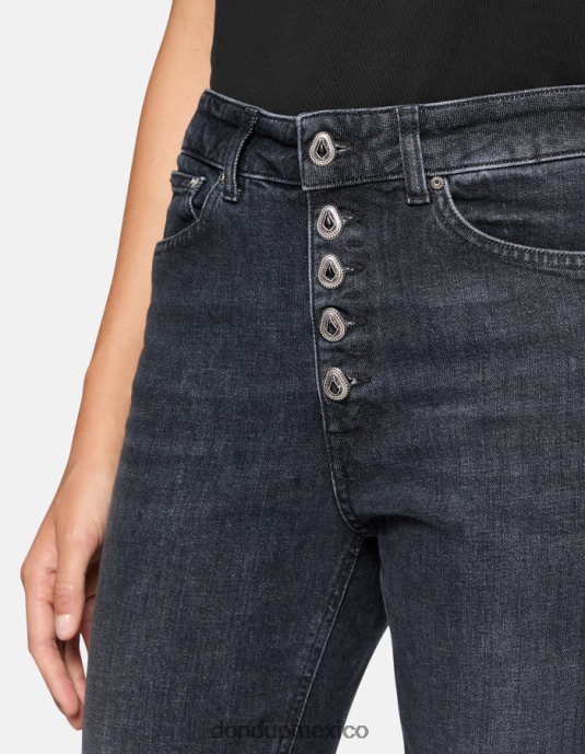 negro DONDUP mujer Vaqueros koons holgados de denim elástico vestir D0VXD102