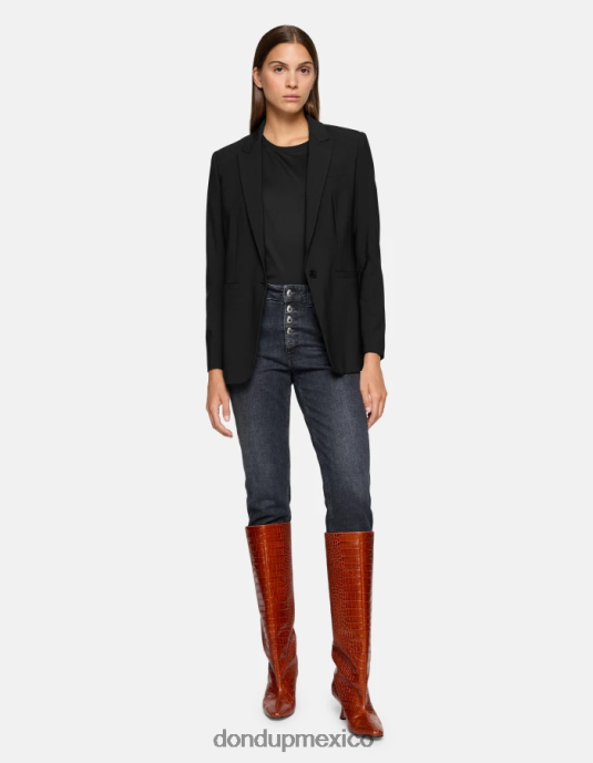negro DONDUP mujer Vaqueros koons holgados de denim elástico vestir D0VXD102