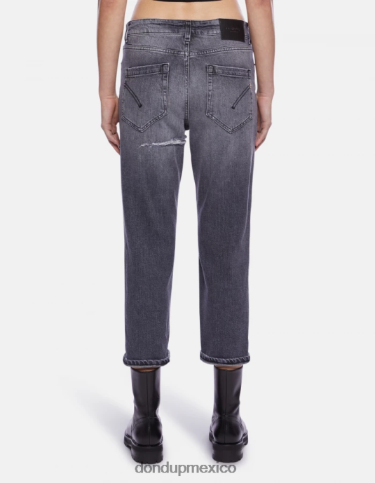 negro DONDUP mujer Vaqueros koons holgados de denim elástico vestir D0VXD114