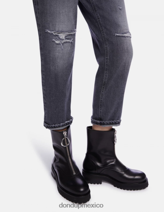 negro DONDUP mujer Vaqueros koons holgados de denim elástico vestir D0VXD114