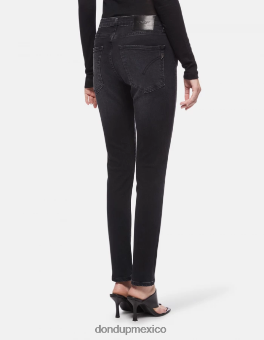 negro DONDUP mujer Vaqueros súper ajustados iris en denim elástico vestir D0VXD78