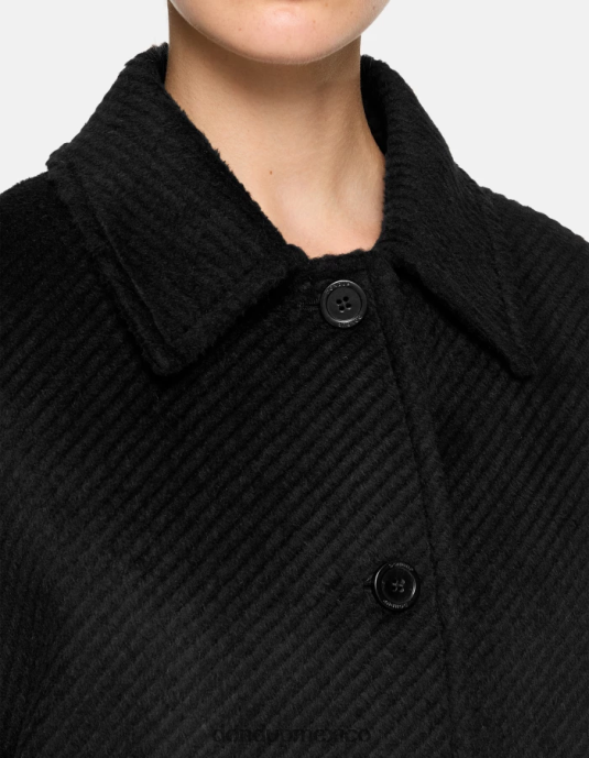 negro DONDUP mujer abrigo de tela con botonadura simple vestir D0VXD347