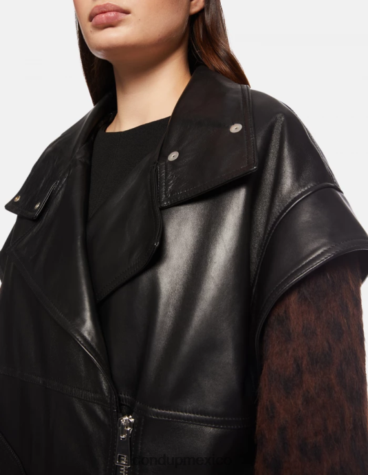 negro DONDUP mujer abrigo oversize de napa vestir D0VXD350