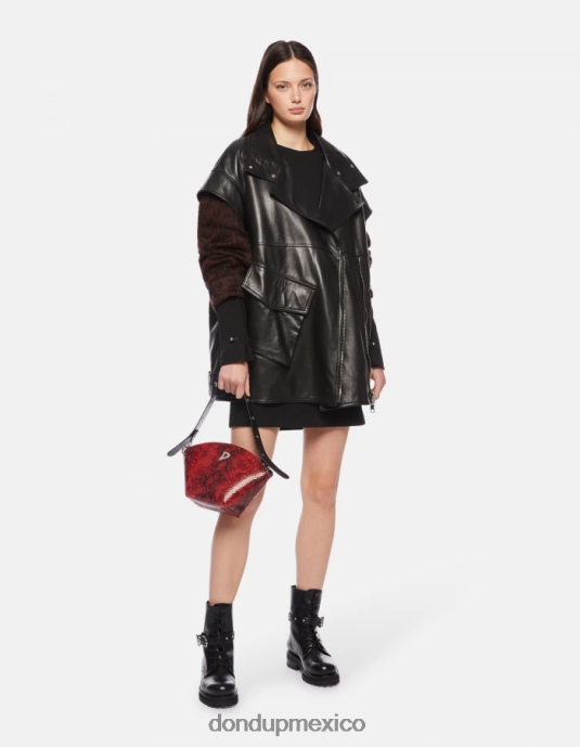 negro DONDUP mujer abrigo oversize de napa vestir D0VXD350