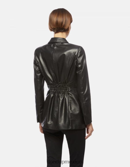 negro DONDUP mujer blazer de napa con botonadura simple vestir D0VXD391