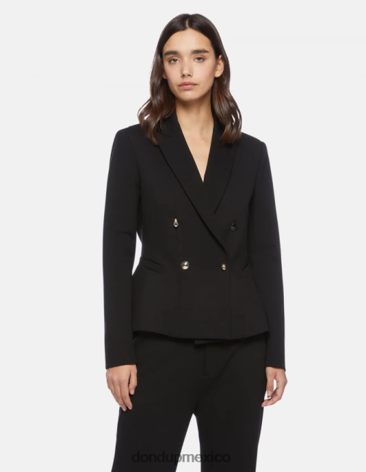 negro DONDUP mujer blazer de punto con doble botonadura vestir D0VXD390