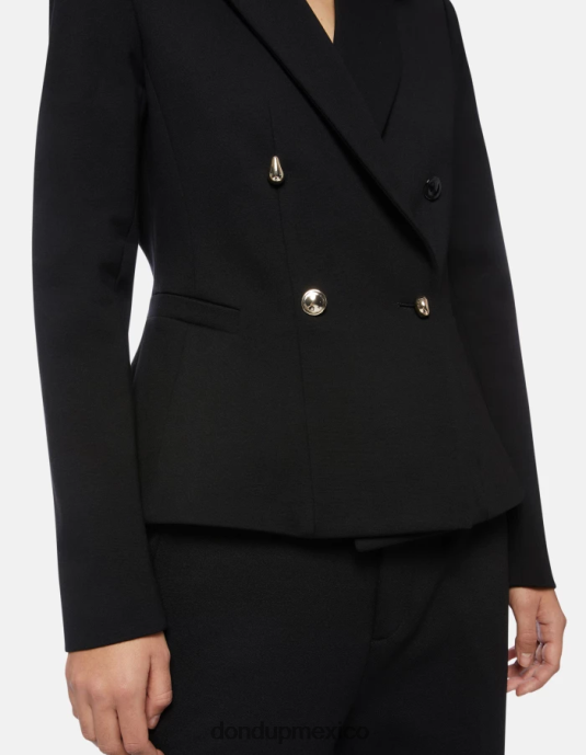 negro DONDUP mujer blazer de punto con doble botonadura vestir D0VXD390