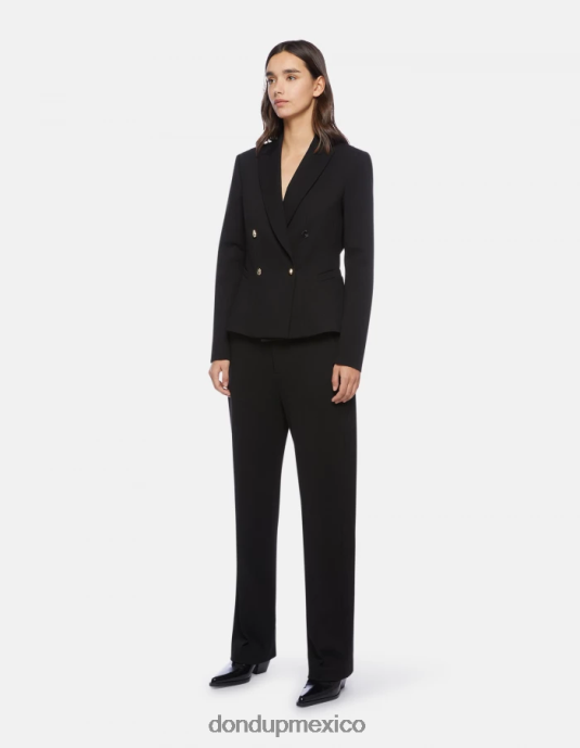 negro DONDUP mujer blazer de punto con doble botonadura vestir D0VXD390