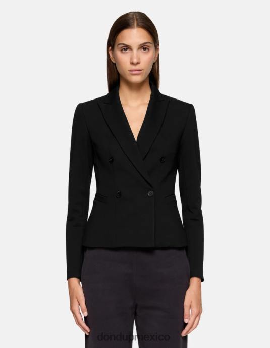 negro DONDUP mujer blazer de punto con doble botonadura vestir D0VXD392