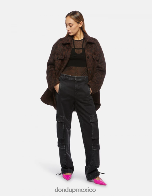 negro DONDUP mujer body ajustado de tul y viscosa vestir D0VXD444
