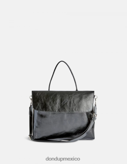 negro DONDUP mujer bolso de cuero brillante accesorios D0VXD484