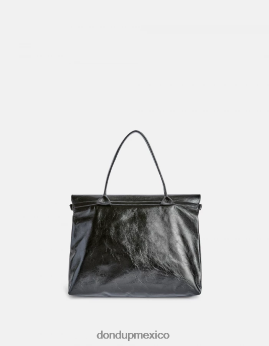 negro DONDUP mujer bolso de cuero brillante accesorios D0VXD484