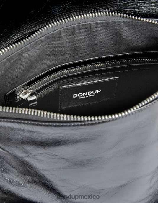 negro DONDUP mujer bolso de cuero brillante accesorios D0VXD484