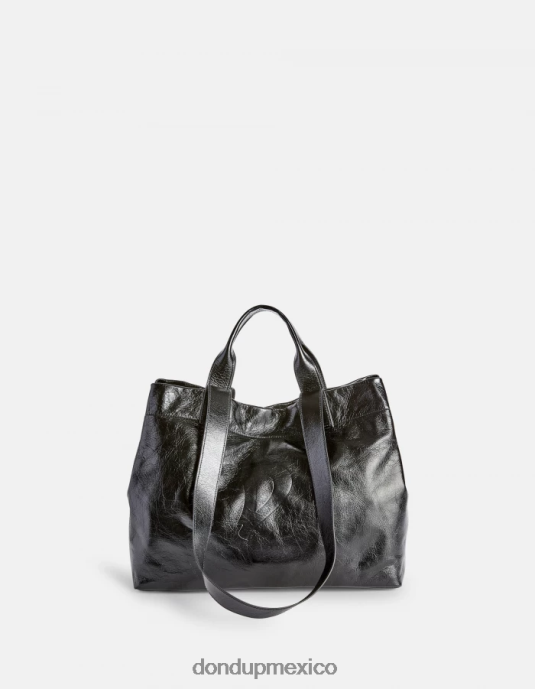 negro DONDUP mujer bolso shopper de cuero brillante accesorios D0VXD492