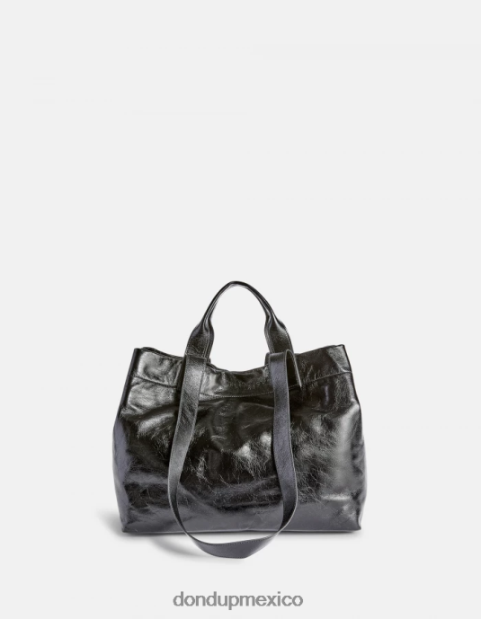 negro DONDUP mujer bolso shopper de cuero brillante accesorios D0VXD492