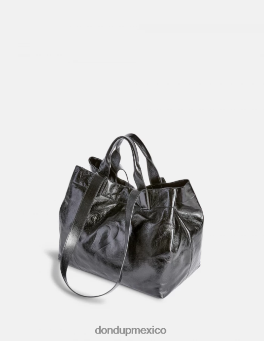 negro DONDUP mujer bolso shopper de cuero brillante accesorios D0VXD492