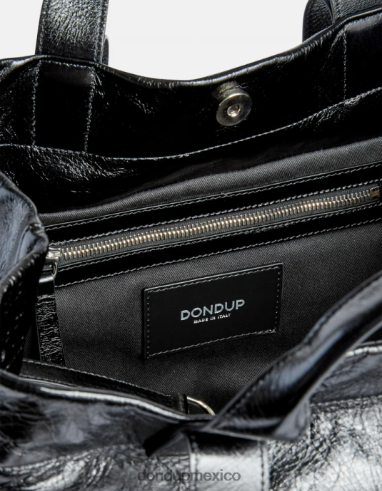 negro DONDUP mujer bolso shopper de cuero brillante accesorios D0VXD492