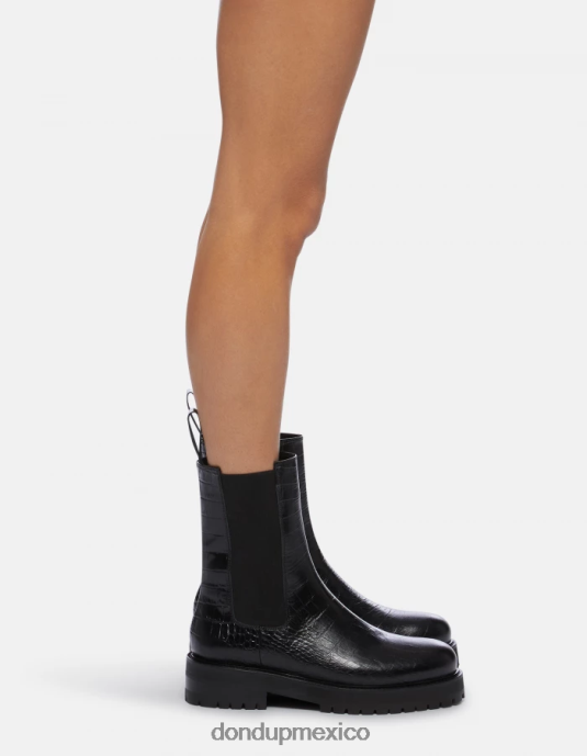 negro DONDUP mujer botas beatle de piel efecto cocodrilo calzado D0VXD460