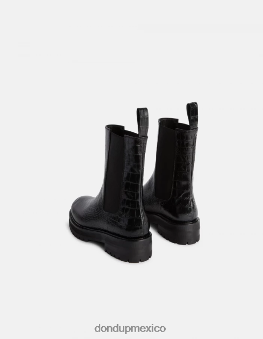 negro DONDUP mujer botas beatle de piel efecto cocodrilo calzado D0VXD460