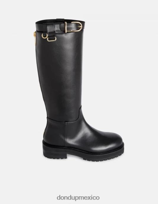 negro DONDUP mujer botas de piel de becerro napa calzado D0VXD456