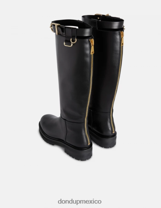 negro DONDUP mujer botas de piel de becerro napa calzado D0VXD456