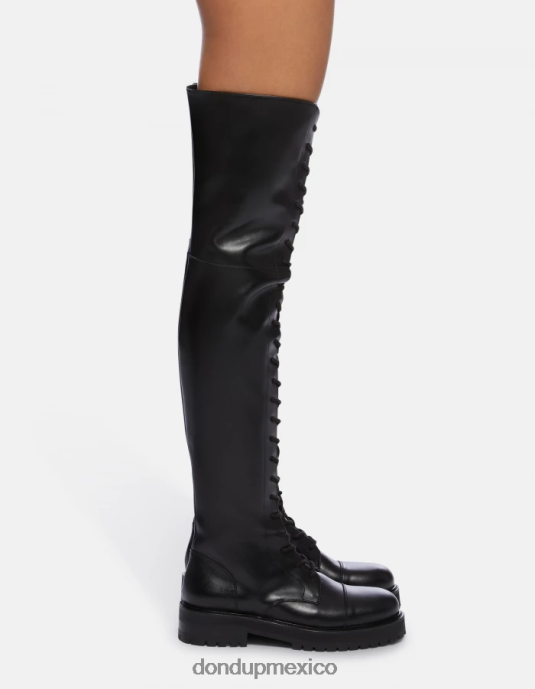 negro DONDUP mujer botas de piel de becerro napa calzado D0VXD458