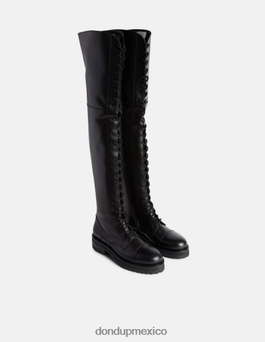 negro DONDUP mujer botas de piel de becerro napa calzado D0VXD458