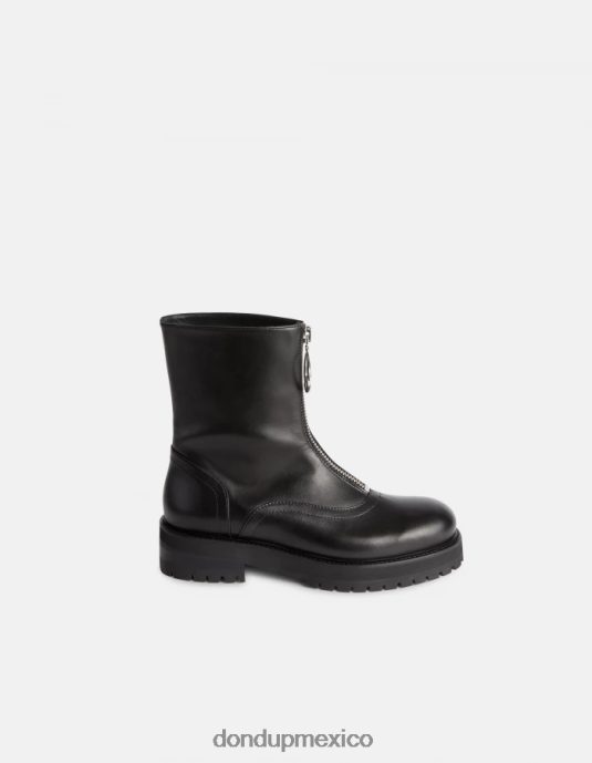 negro DONDUP mujer botas militares de piel de becerro napa calzado D0VXD463