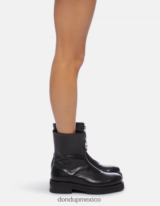 negro DONDUP mujer botas militares de piel de becerro napa calzado D0VXD463