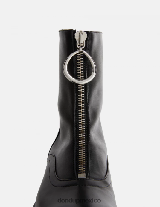 negro DONDUP mujer botas militares de piel de becerro napa calzado D0VXD463