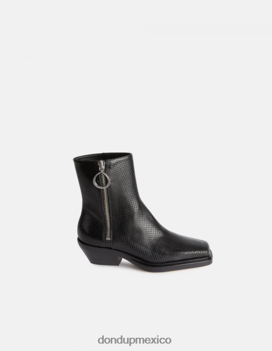 negro DONDUP mujer botas vaqueras de piel con efecto estampado de pitón calzado D0VXD461