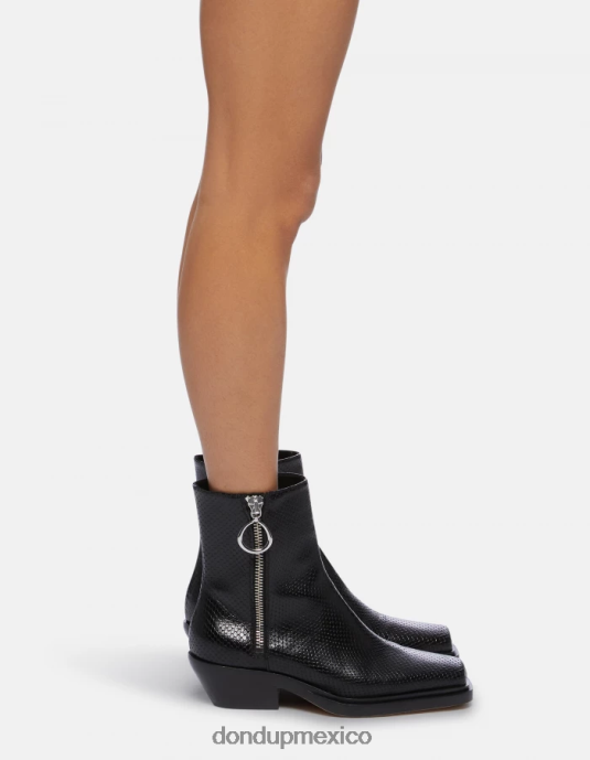 negro DONDUP mujer botas vaqueras de piel con efecto estampado de pitón calzado D0VXD461
