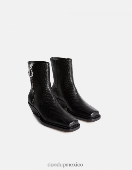 negro DONDUP mujer botas vaqueras de piel con efecto estampado de pitón calzado D0VXD461